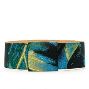 NWT Giorgio Armani Leather Wide Belt Blue